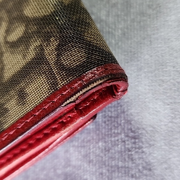 Christian Dior Reggae "2" Brown Yellow Red Green Compact Double Snap Wallet - Picture 4 of 9